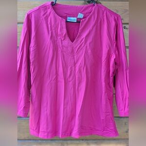 Chicos Women's Pink Blouse 3/4 Sleeve Size 2